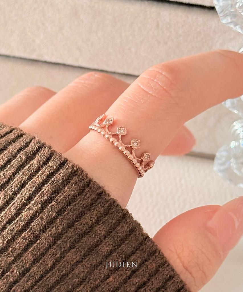 Judien 14K 18K Tiar Crown Cubic Ring