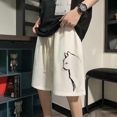 Pantaloncini Uomo Marca Trendy Gamba Larga Pantaloni a Cinque Punti Estivi Sottili Traspiranti Pantaloni della Tuta