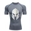 Spartan Helmet Pattern 2026 Men's Sports T-shirt Training Fitness Compression Short Sleeve Rashguard for Men