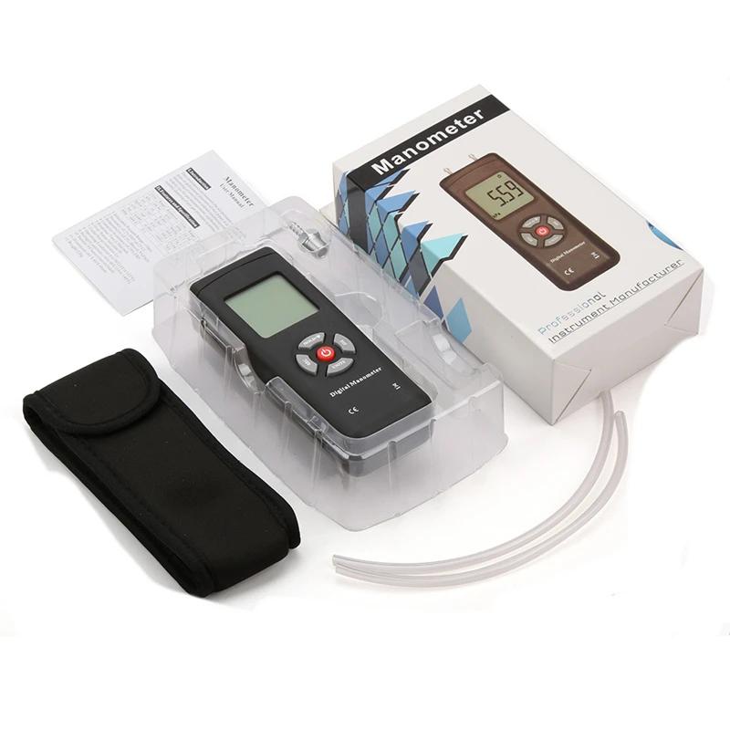 Digital Manometer Air Pressure Meter Portable Pressure Gauges Handheld U-type HVAC Air Vacuum/Gas Differential Pressure Meter