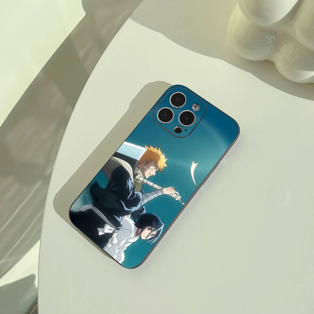 B-Bleach- Anime- Rukia- Kuchiki Phone Case For iPhone 17,16,15,14,13,12,11 Pro Max,16/15/14Plus,XS Soft Black Cover