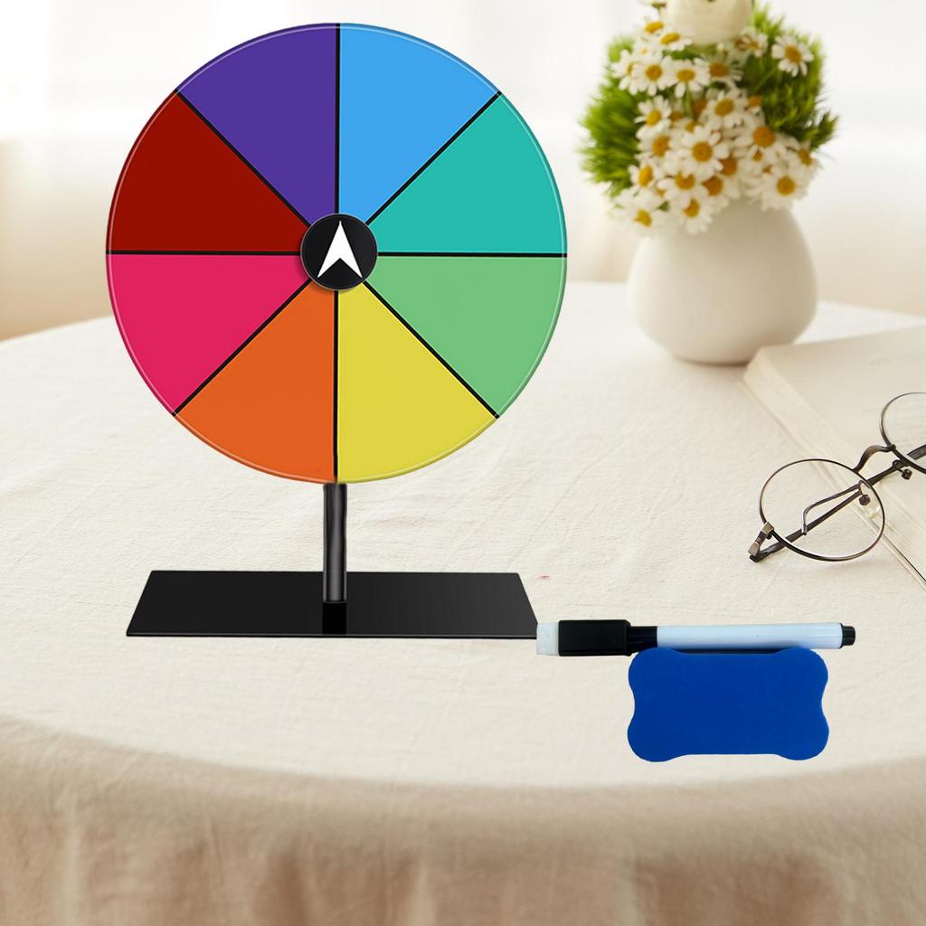 Tabletop Prize Turntable Set Erasable Pen Eraser Set Lucky Draw Roulette Wheel for Supermarkets Pub Gatherings Tradeshow Party