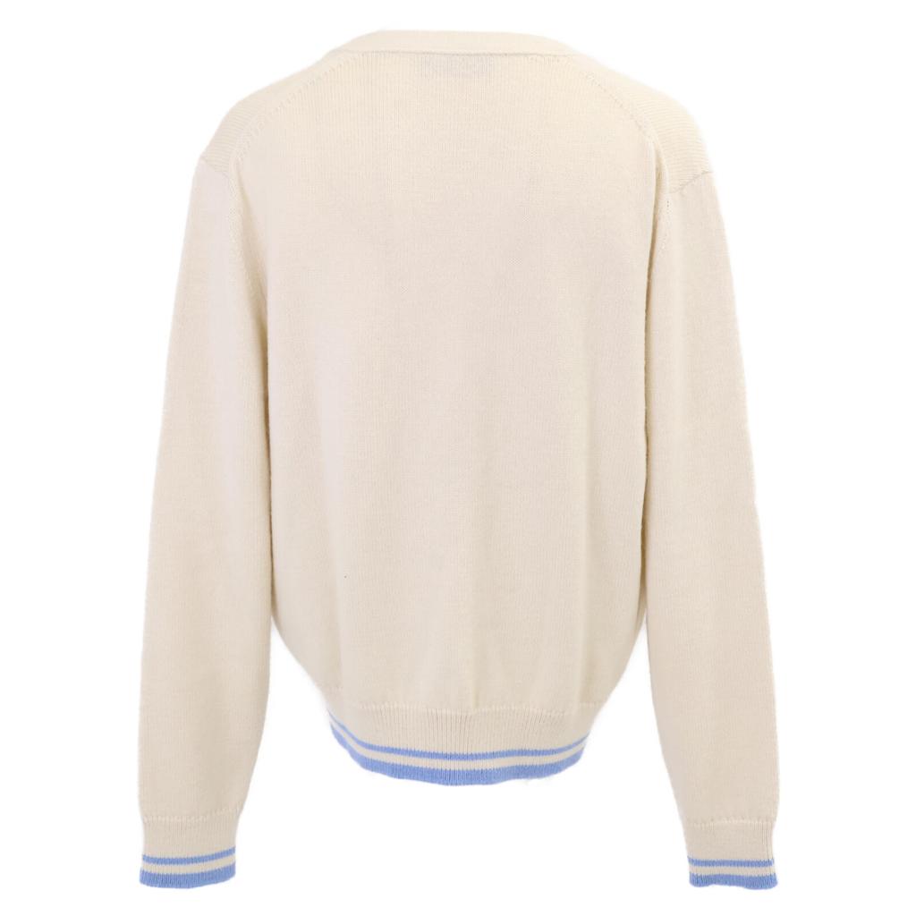 Dior [Domestic Regular] 443M204AT879 Wool and Alpaca Knit Cardigan / Tops L Ivory / BlueUsed