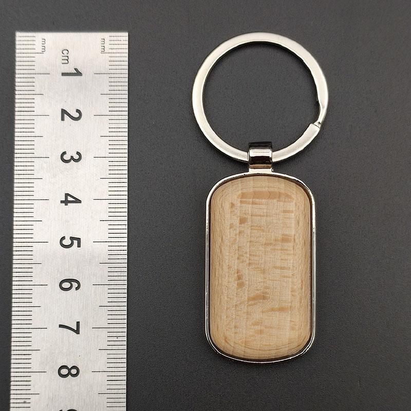 1pcs Minimalist Metal Wood Keychain Square Heart Shape Creative Car Key Ring for Men Women Unisex Accessory
