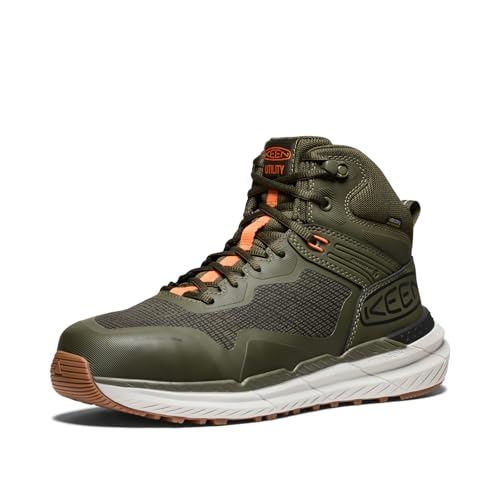 

KEEN SYNCHRO MID WP Waterproof Safety Shoes for Men, Forest Night/Gum, Size 27.0 cm