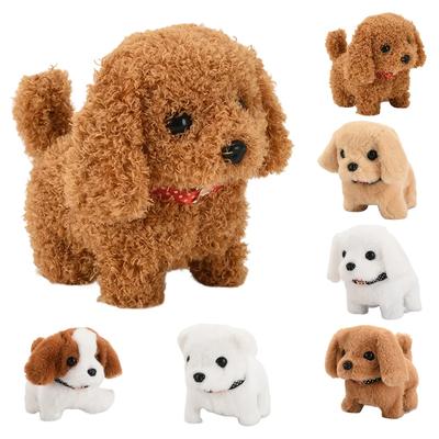 Brinquedo elétrico para cachorro de estimação, pelúcia realista, simulação de cachorro inteligente, chamado brinquedo de pelúcia para andar, presente de Natal