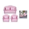 Soft Fabric Miniature Sofa Set With Cushions For 1/12 Doll House Accessories Living Room Scene Display Decoration