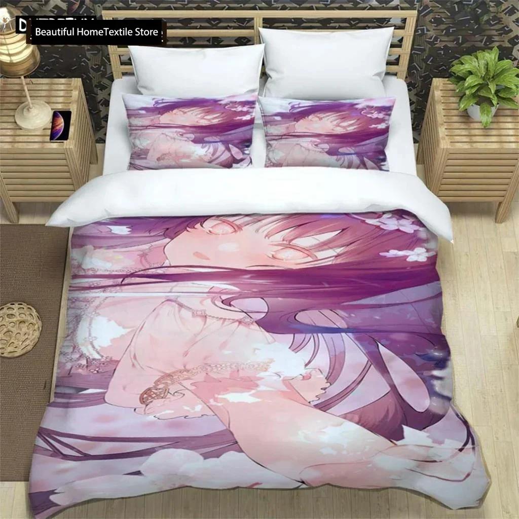 Cartoon Beautiful Girl Digital Printing Polyester Bedding Set Girl Bedding Set Teenager Bedding Set Gift Bed Cotton