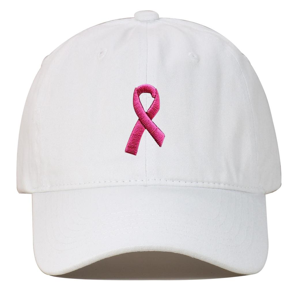 Breast Ribbon Embroidered Duckbill Cap for Sports & Sun Protection