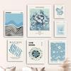 Blue Flower Market Posters and Prints Bauhaus William Morris Wall Art Canvas Painting Nordic Living Room Home Decoration Fresco