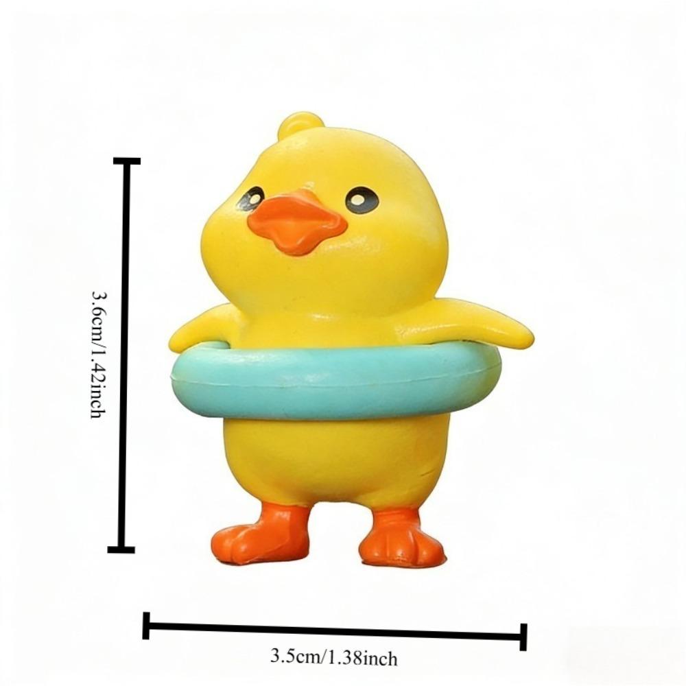 6PCS Mini Yellow Ducklings Figurines with Umbrella Raincoat Design Versatile Decor for Terrarium & Fairy Garden