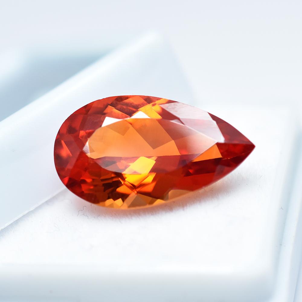 10.80 Ct Natural CERTIFIED Orange Sapphire Unique Pear Shape Loose Gemstone