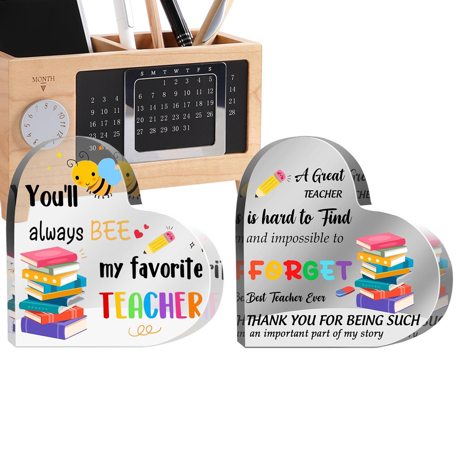 

Teacher Sign 2-Piece Heart Shape Acrylic Teacher Sign Inspirational Table Decorations For Farewell Congratulations Christmas China Mainland