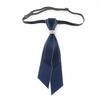 Fashion Vintage Fabric Bow Tie Pearl Adjustable Necktie Handmade Neck Decoration British Bowtie Collar