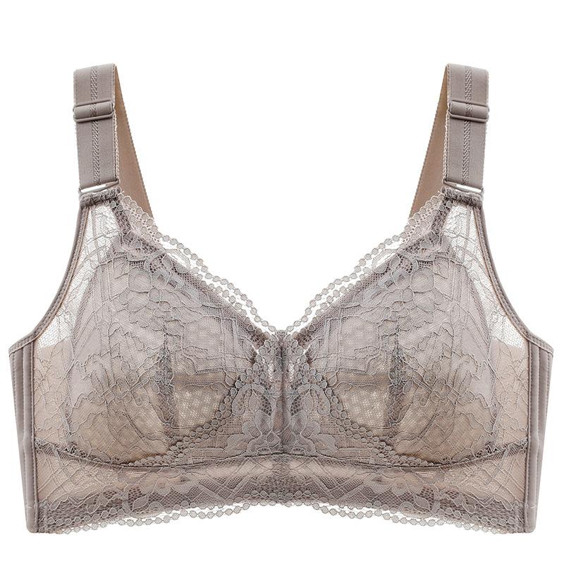 No Wire Bra Women's Underwear Lace Thin Section Gathering Beautiful Back Sexy Breast Adjustment Bra