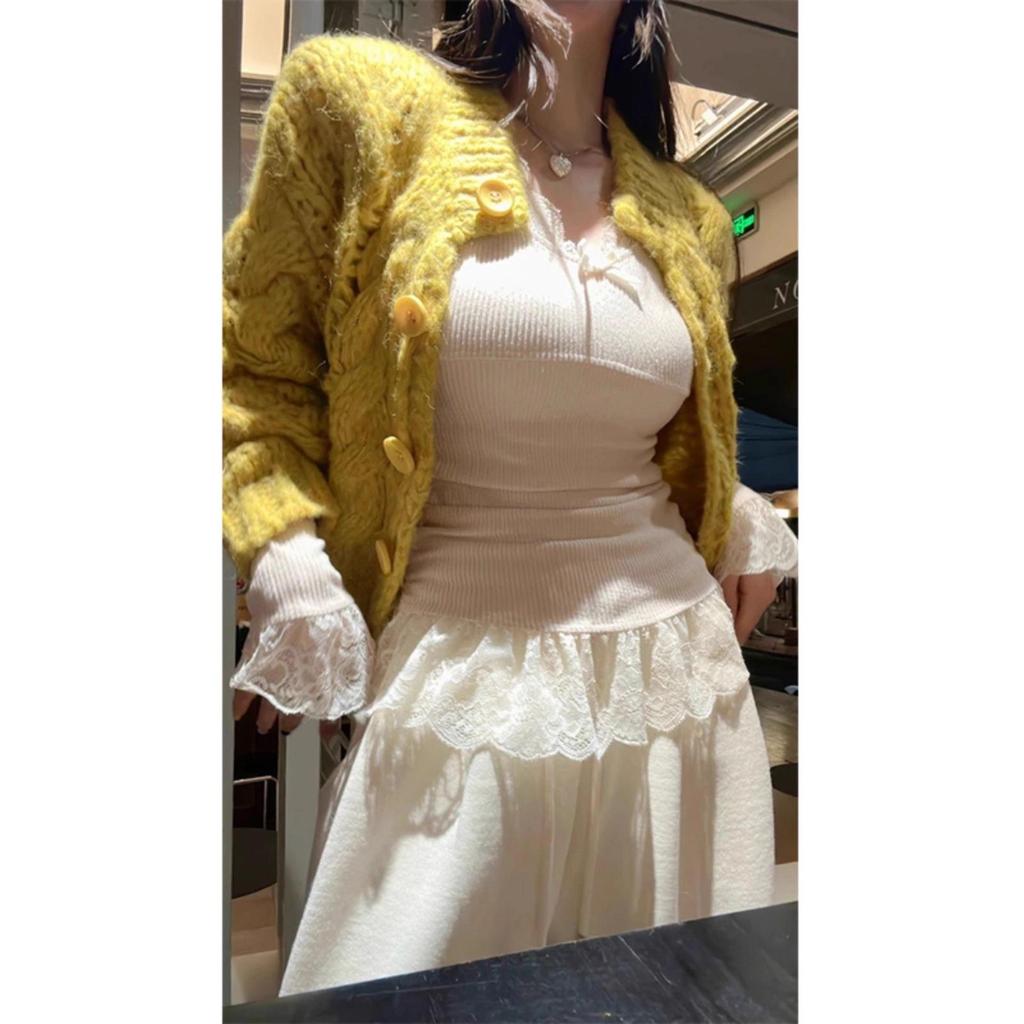 Women's Lace Trim Bow Knot Long Sleeve T-shirt - Slim Fit Spring/Autumn Fashion
