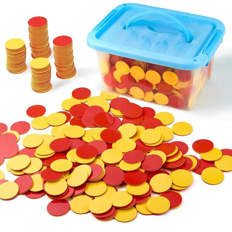 Red Yellow Counters Two Color Counting Chips 25Mm Montessori Math Materials Kids Educational Teaching Supplies For The Classroom