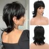 Women Synthetic Middle Length Wavy Wigs Layered Black Wig Stylish Natural Blond Hair with Bangs for Daily Cosplay Heat Resistant Fibre