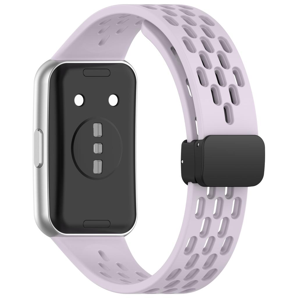 Silicone Magnetic Buckle Mesh Silicone Strap For Huawei Band 11Pro Sport Breathable Watch Band For Huawei Smart Band 11 NFC Replacement Bracelet Loop