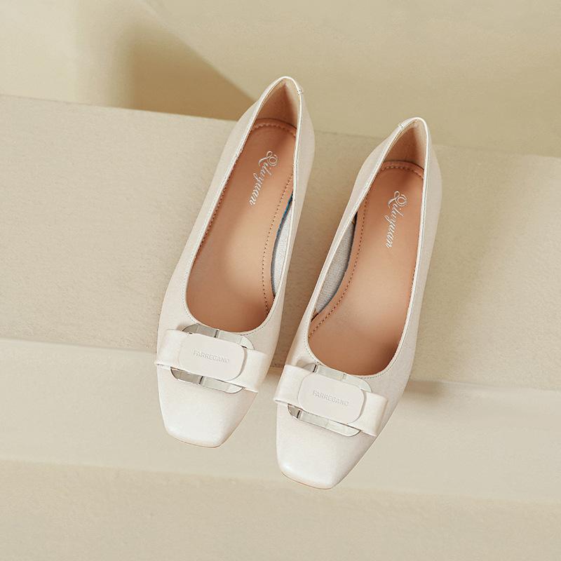 Thick Heel Square Head Shallow Mouth Single Shoes 2025 New Low Heel Spring and Autumn Women's Shoes French Not Tired Feet High Heels Women's Black