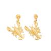 Ingemark Kreative Einzigartige Jakobsmuschel Flusskrebs Steckerohrringe für Damen Vintage Unregelmäßig Goldfarbe Metall Piercing Ohrschmuck Geschenke