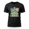 Faith Family Freedom Christian Patriotic USA Black T-Shirt