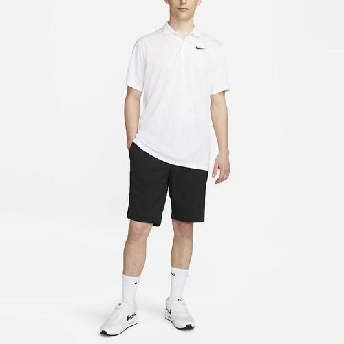 Nike Solid Color Polo Shirt Moisture-Wicking Golf Short Sleeve T-Shirt for Men