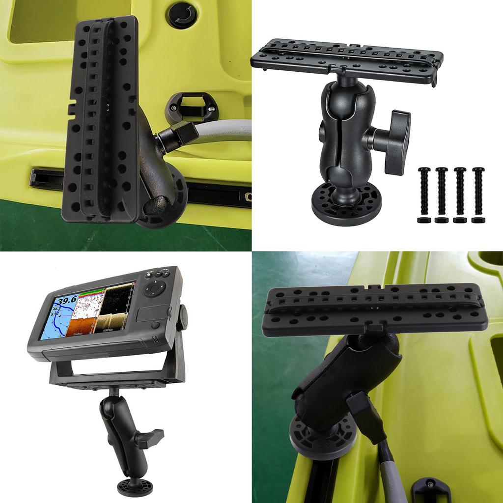 360 Degrees Rotation Fish Finder Holder Universal Kayak Mounting Plate Fish Finder Mount Ball Mount Fish Finder Bracket