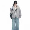 Inverno Retro Collo di Pelliccia Giacca Imbottita con Cappuccio Imbottita in Cotone da Donna Peluche Casual Street Gotico Harajuku Cappotto Oversize