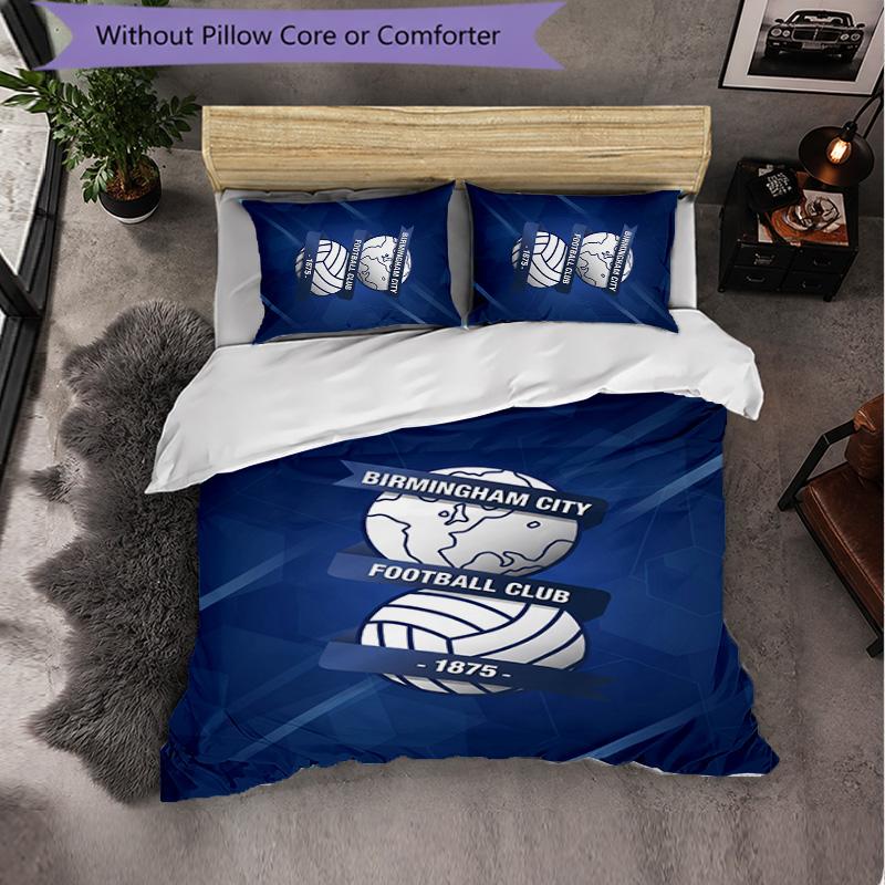 Birmingham City Themed Bedding 3Pcs Duvet Cover Set Decorative Bed Linen For Teen Room Home Decoration
