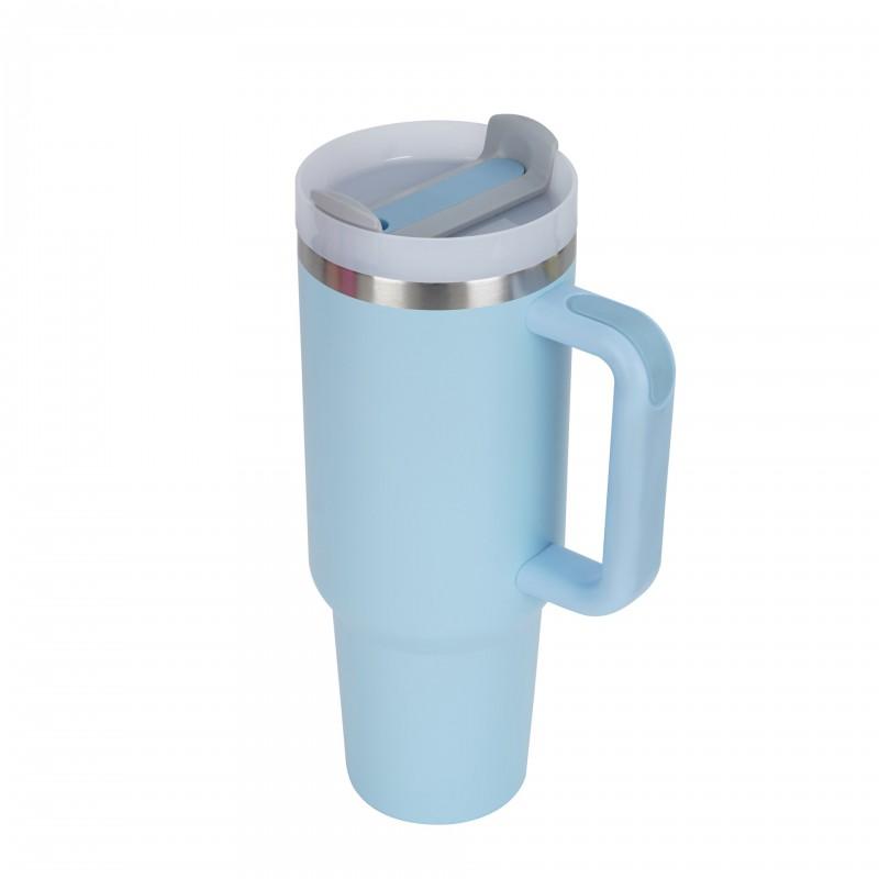 40oz Stainless Steel Insulated Travel Mug With Handle Car Office Home - Double Wall Vacuum Thermos Cup