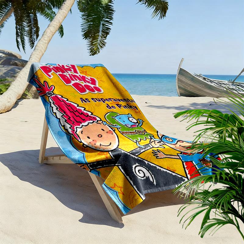Pinky Dinky Doo Print Beach Towel, Large Soft Quick Dry Towel for Beach Camping Swimming