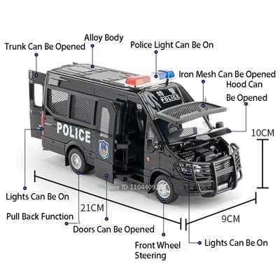 1:24 Scale Special Lada 2106 Police Car Model Toy Alloy Body Rubber Tire Metal Diecast 110 Explosion-proof Vehicle Models