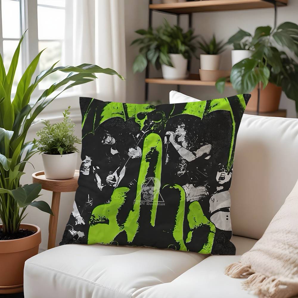 O-Overkills Rock Band Pillow Case Plush Fabric Soft Pillowcase Double Sided Print Cushion Cover Household Gifts