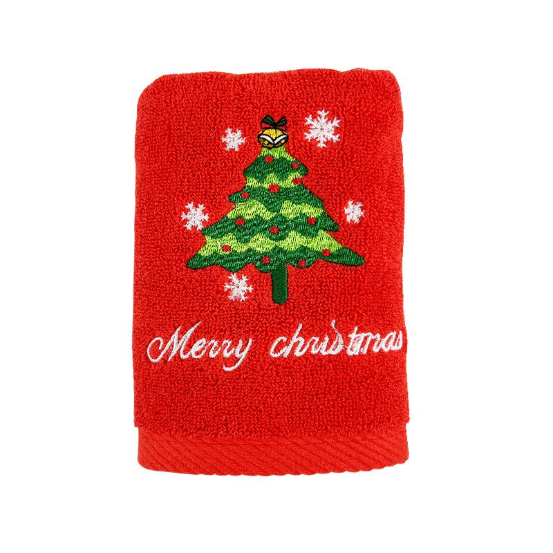 New Navidad Xmas Face Towel Christmas Decor Red Santa Claus New Year Gift Home Bathroom Washing Hand Face Towel Cloth Man Woman