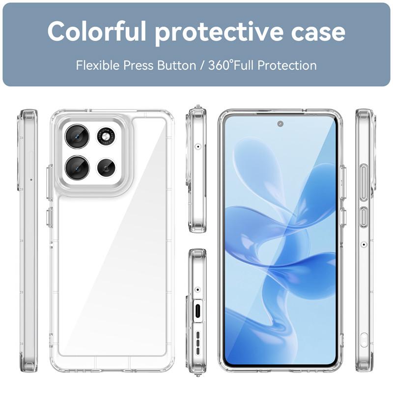 For Motorola Moto G86 Case Motorola Moto G86 Cover TPU Clear PC + Silicone Shockproof Anti-Slip Protective Phone Cover Moto G86