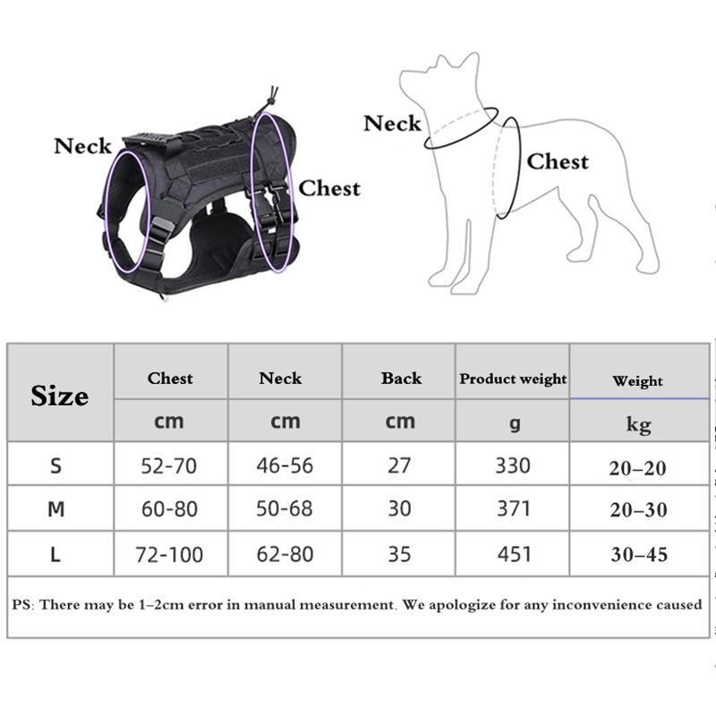 Big Dog Harness Leash Tactical Dog Clothing Waterproof Explosion Proof Tactical Chest Strap Medium and Large Dog Pet Chest Vest