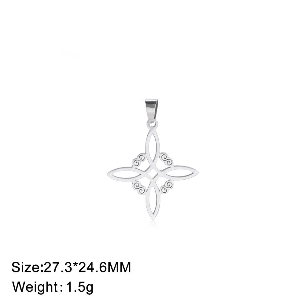 Witch Knot Pendant for Necklace Stainless Steel Celtic Knots Charms for Jewelry Making DIY Accessories Witchcraft Amulet Gifts