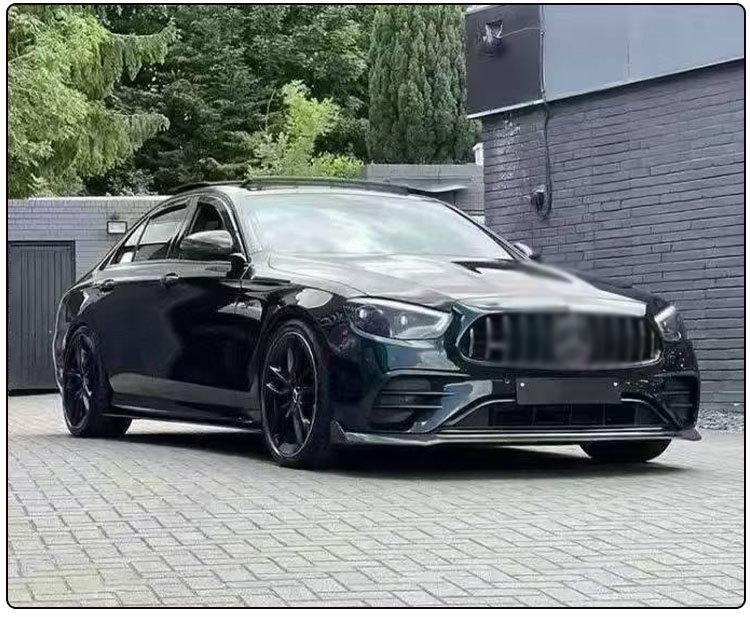 Compatible with 2021-2024 Mercedes-Benz E-Class W213, Carbon Fiber Front Lip Splitter Spoiler.