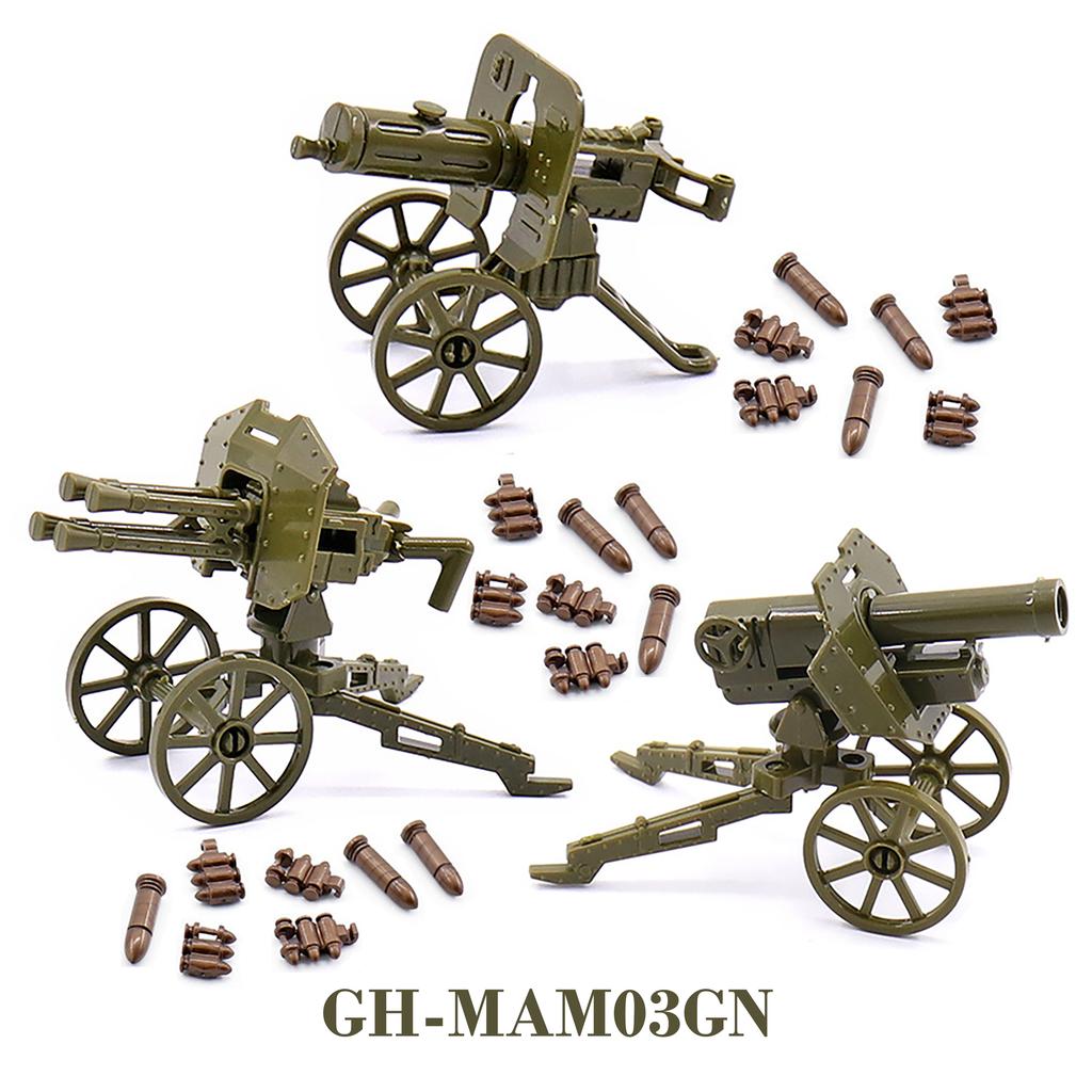 WW2 88mm Flak Gun Cannon Rocket Artillery Military Army War Weapons Soldier MOC Playmobil Scale Model Building Block Children Kid Toy