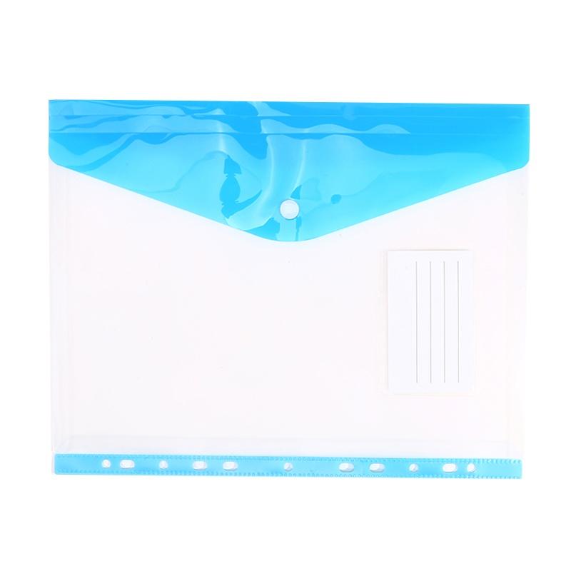 6/12Pcs Transparent PP File Storage Bag A4 Business Big Capacity Document Bag File Case File Bag Transparent Clear Envelope File Folder Bill Folders