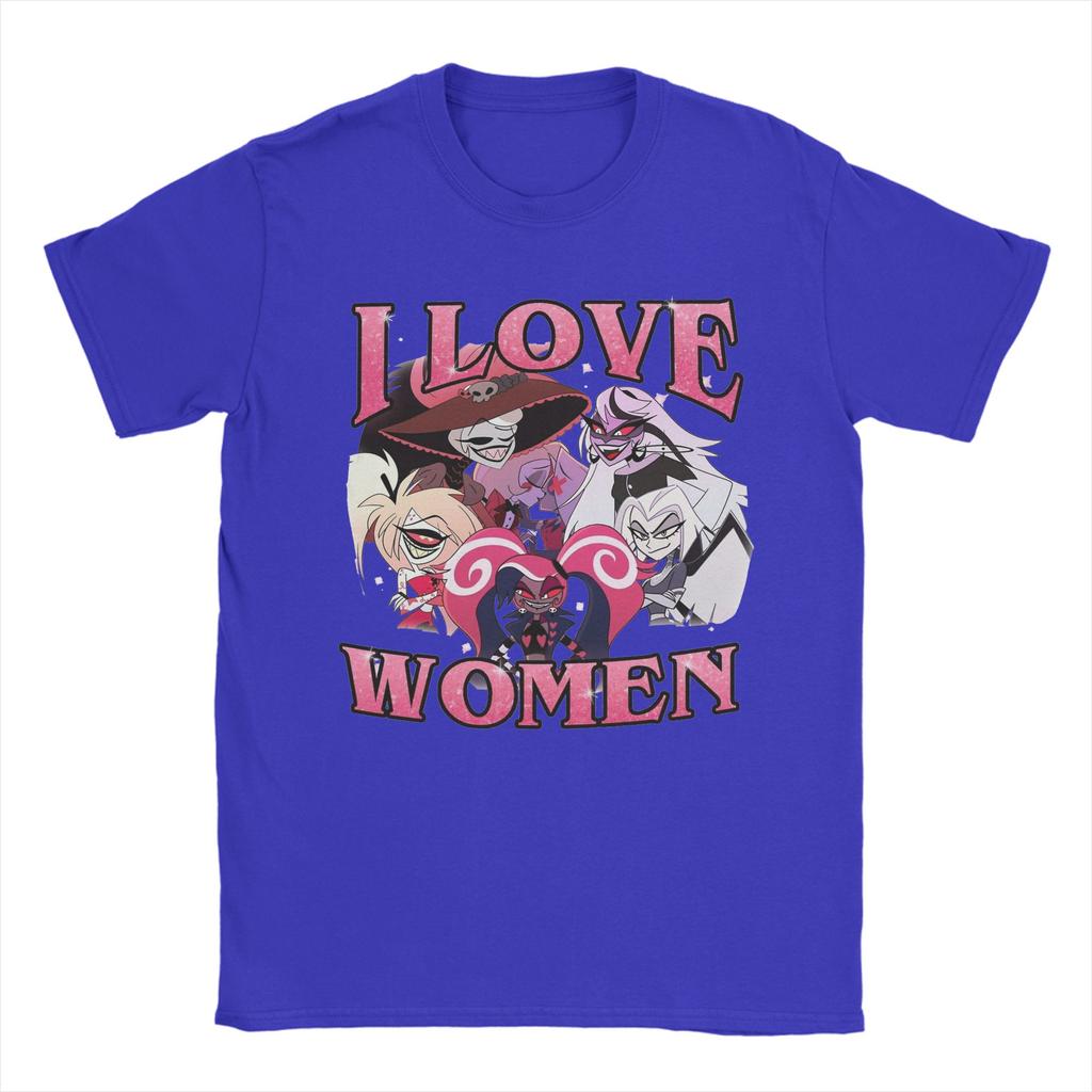 Men's Hazbins Hotels I Love Women T Shirts Cotton Clothes Vintage Short Sleeve Crewneck Tees Plus Size T-Shirts