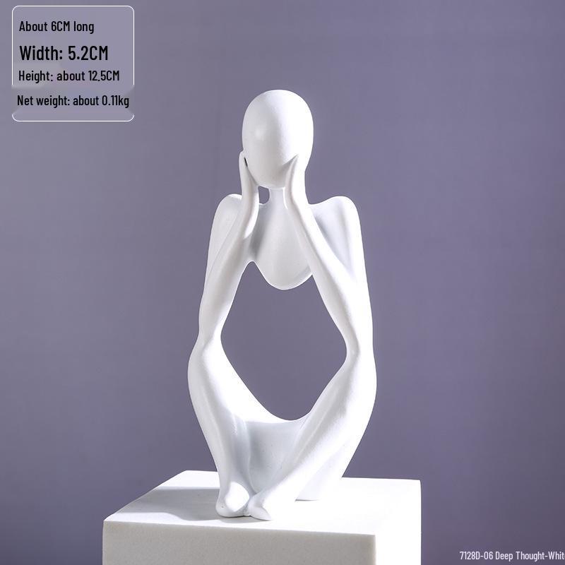 Mini Abstract Thinker Resin Ornament for Nordic Office or Bookshelf Decor