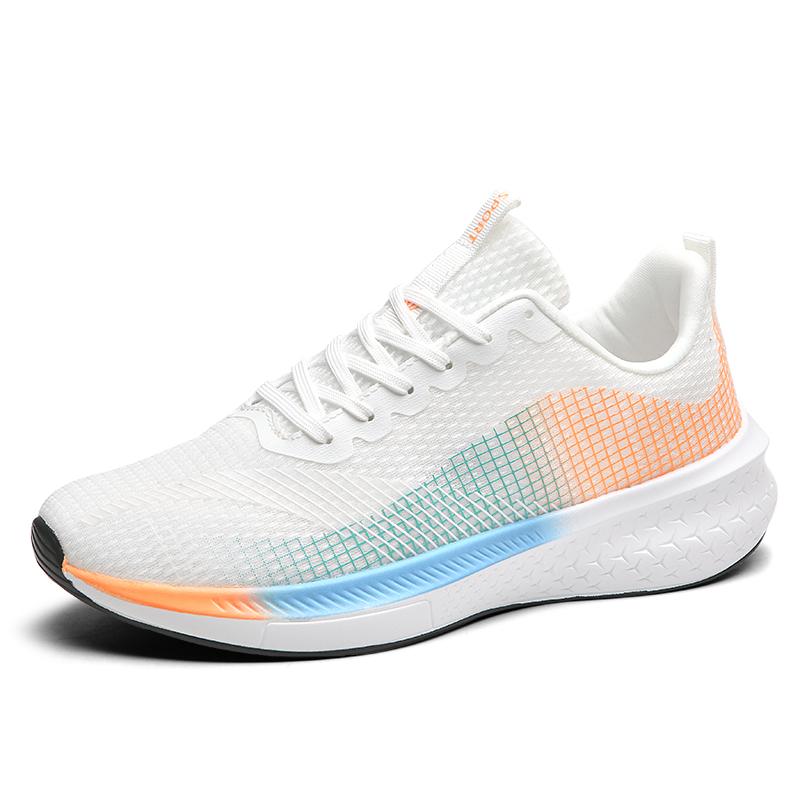 Мужские удобные ультрамягкие и дышащие кроссовки на шнуровке 45 белый/фиолетовый — фото 16