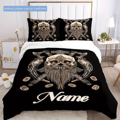 Viking Customize Your Name Duvet Cover Soft Bedding Set For Bedroom Guest Room And Dorm Decoration Threepiece Set Includes 1 Duvet Cover 2 Pillowcases