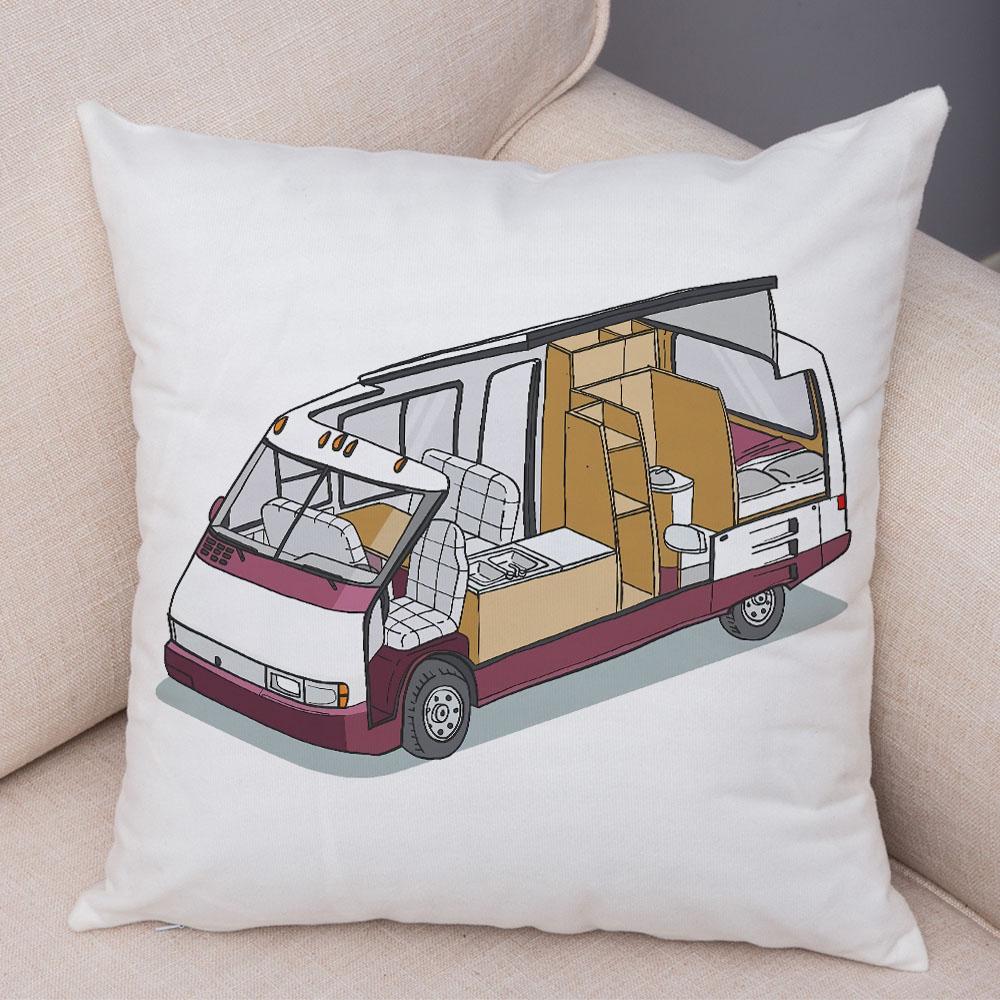 Față de pernă de camping cu desene animate Decorație de călătorie Husă de pernă pentru mașină Față de pernă potrivită pentru canapea acasă camera copiilor