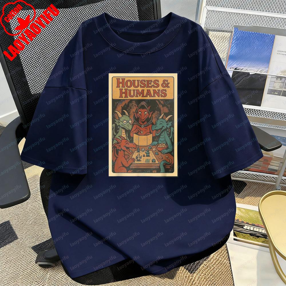 Fantasy Dragon T Shirt for Unisex Houses HuUnisexs Board Game Print Tops Tabletop RPG Enthusiast Casual Style Cotton Tee Camisetas