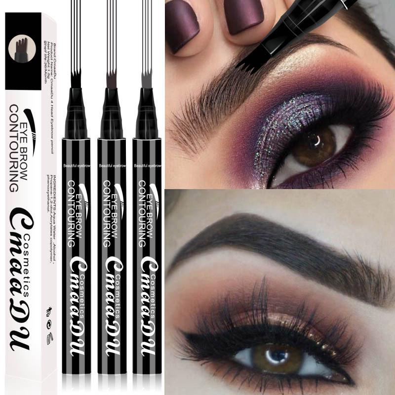 

Брови перо глаз Макияж Microblading тату 4 головы прочный длительное женские