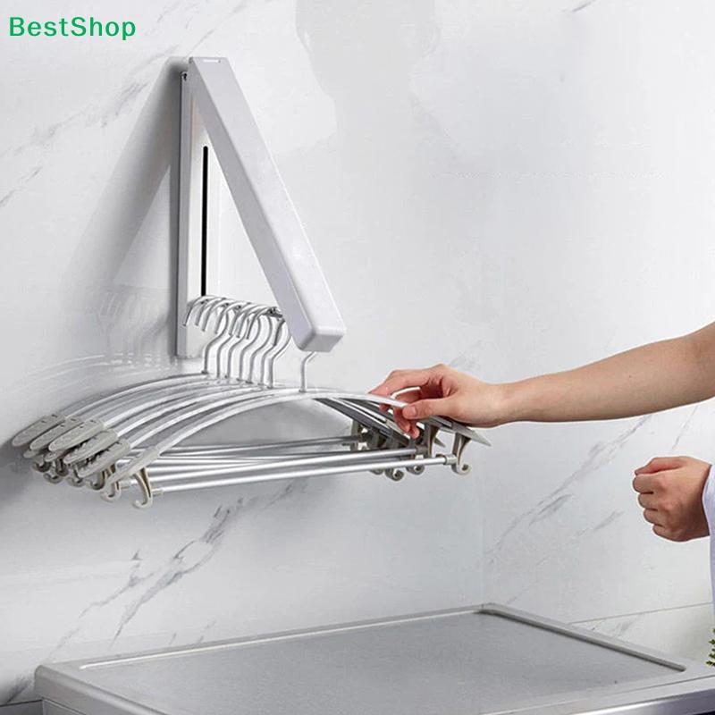 Foldable Wall-Mounted Clothes Hanger Rack - Space-Saving Aluminum Folding Hook Organizer for Bathroom,Bedroom & Laundry Room