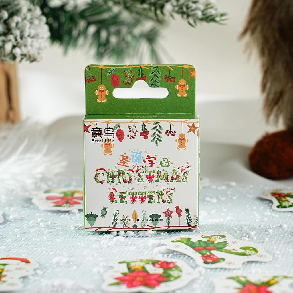 46/52pcs Merry Christmas Stickers Set Mini Letters Notes Sticker for DIY Decoration Album Diary Gift Seal